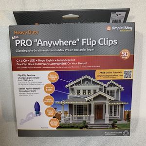 Max Pro "Anywhere" Flip Clips Lights 50 Count Simple Living Solution Heavy Duty